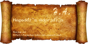 Hegedűs Adorján névjegykártya