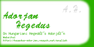 adorjan hegedus business card